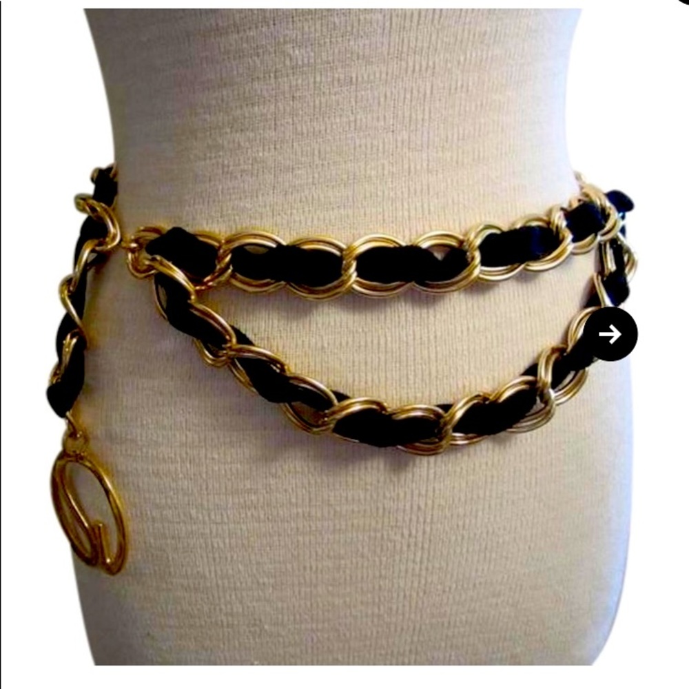 St. John Gold Tone Chain Link Belt.